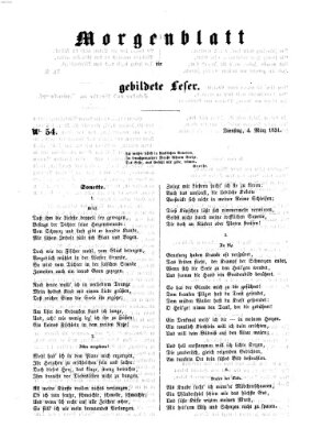 Morgenblatt für gebildete Leser (Morgenblatt für gebildete Stände) Dienstag 4. März 1851