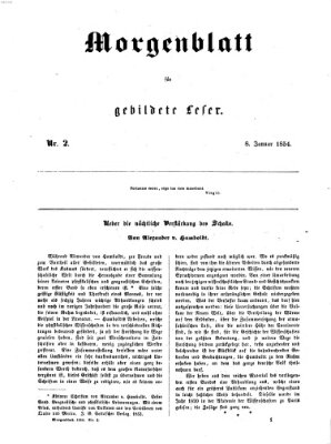 Morgenblatt für gebildete Leser (Morgenblatt für gebildete Stände) Sonntag 8. Januar 1854
