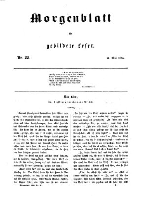Morgenblatt für gebildete Leser (Morgenblatt für gebildete Stände) Sonntag 27. Mai 1855