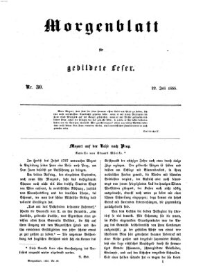 Morgenblatt für gebildete Leser (Morgenblatt für gebildete Stände) Sonntag 22. Juli 1855