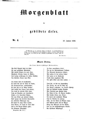 Morgenblatt für gebildete Leser (Morgenblatt für gebildete Stände) Sonntag 27. Januar 1856