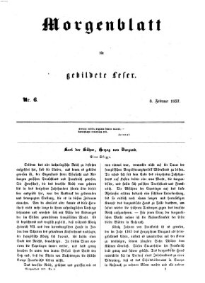 Morgenblatt für gebildete Leser (Morgenblatt für gebildete Stände) Sonntag 8. Februar 1857