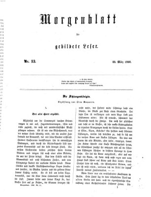 Morgenblatt für gebildete Leser (Morgenblatt für gebildete Stände) Sonntag 25. März 1860