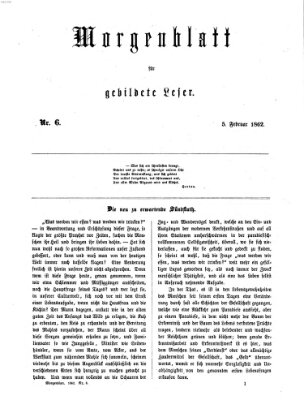 Morgenblatt für gebildete Leser (Morgenblatt für gebildete Stände) Mittwoch 5. Februar 1862