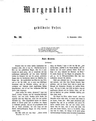 Morgenblatt für gebildete Leser (Morgenblatt für gebildete Stände) Freitag 2. September 1864