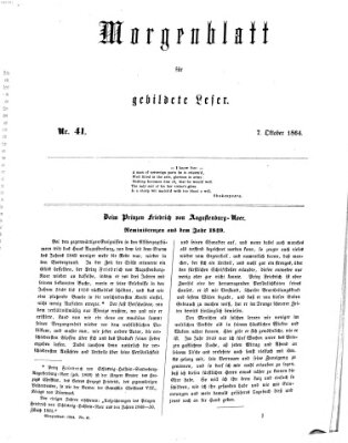 Morgenblatt für gebildete Leser (Morgenblatt für gebildete Stände) Freitag 7. Oktober 1864