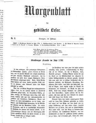 Morgenblatt für gebildete Leser (Morgenblatt für gebildete Stände) Sonntag 19. Februar 1865