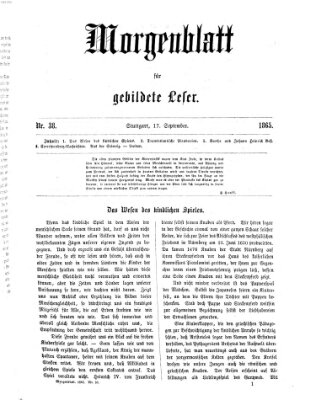 Morgenblatt für gebildete Leser (Morgenblatt für gebildete Stände) Sonntag 17. September 1865