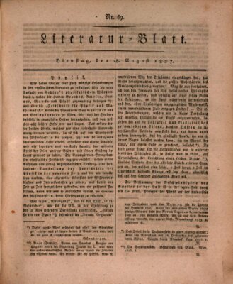 Morgenblatt für gebildete Stände Dienstag 28. August 1827