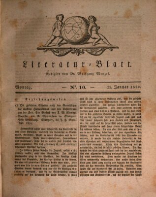 Morgenblatt für gebildete Stände Montag 25. Januar 1830