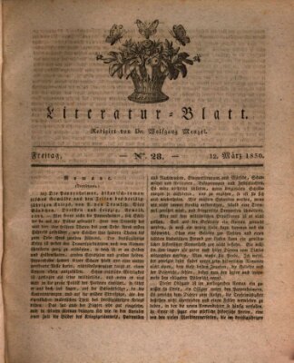 Morgenblatt für gebildete Stände Freitag 12. März 1830