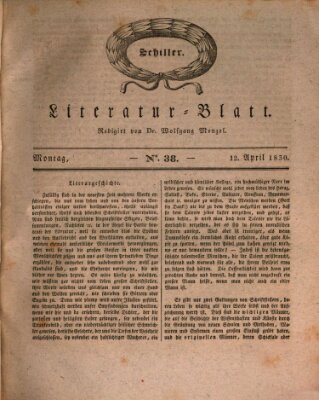 Morgenblatt für gebildete Stände Montag 12. April 1830