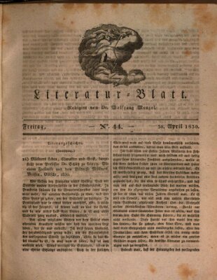 Morgenblatt für gebildete Stände Freitag 30. April 1830