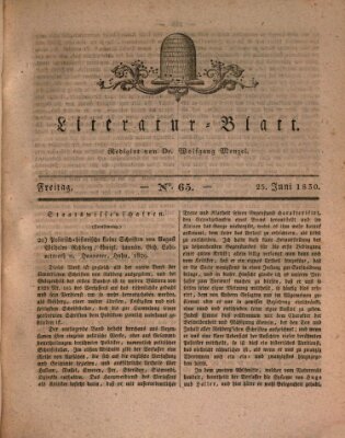 Morgenblatt für gebildete Stände Freitag 25. Juni 1830