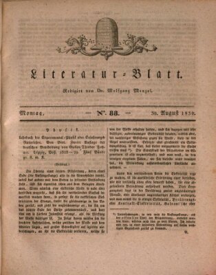 Morgenblatt für gebildete Stände Montag 30. August 1830