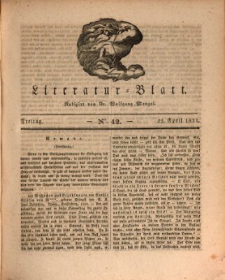 Morgenblatt für gebildete Stände Freitag 22. April 1831