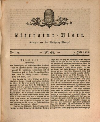 Morgenblatt für gebildete Stände Freitag 1. Juli 1831