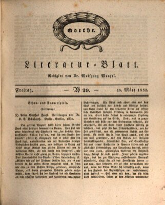 Morgenblatt für gebildete Stände Freitag 16. März 1832