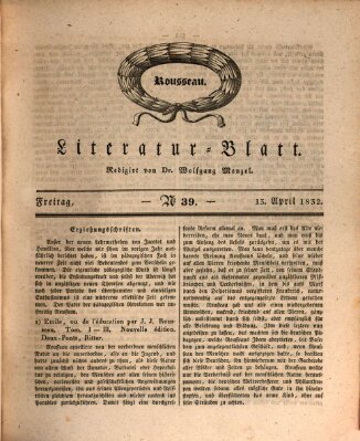 Morgenblatt für gebildete Stände Freitag 13. April 1832
