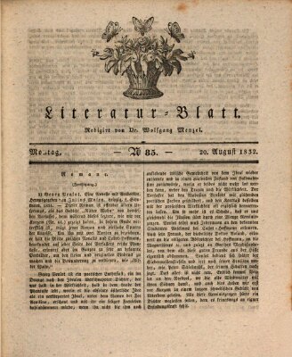 Morgenblatt für gebildete Stände Montag 20. August 1832