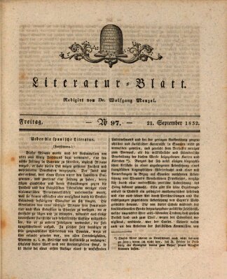 Morgenblatt für gebildete Stände Freitag 21. September 1832