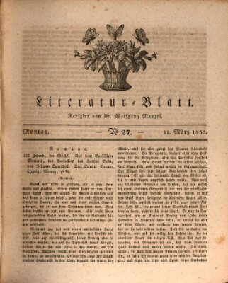 Morgenblatt für gebildete Stände Montag 11. März 1833