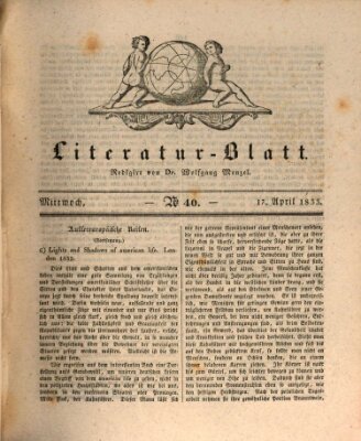 Morgenblatt für gebildete Stände Mittwoch 17. April 1833
