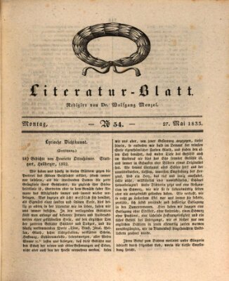 Morgenblatt für gebildete Stände Montag 27. Mai 1833