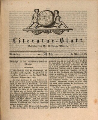 Morgenblatt für gebildete Stände Montag 8. Juli 1833