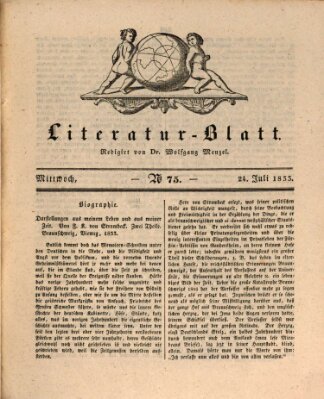 Morgenblatt für gebildete Stände Mittwoch 24. Juli 1833