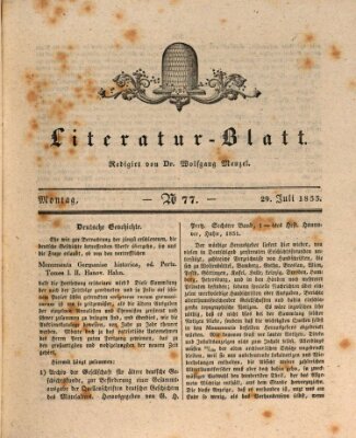 Morgenblatt für gebildete Stände Montag 29. Juli 1833