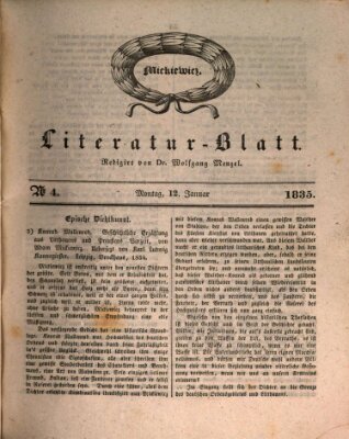 Morgenblatt für gebildete Stände Montag 12. Januar 1835