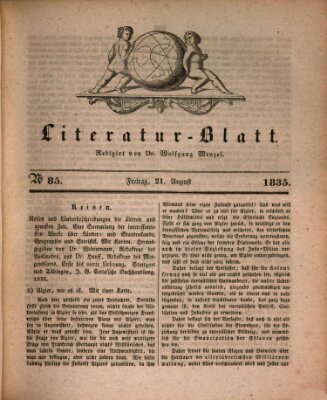 Morgenblatt für gebildete Stände Freitag 21. August 1835