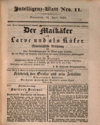 Morgenblatt für gebildete Stände Samstag 11. April 1835