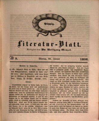 Morgenblatt für gebildete Stände Montag 25. Januar 1836