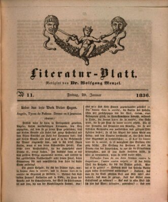 Morgenblatt für gebildete Stände Freitag 29. Januar 1836