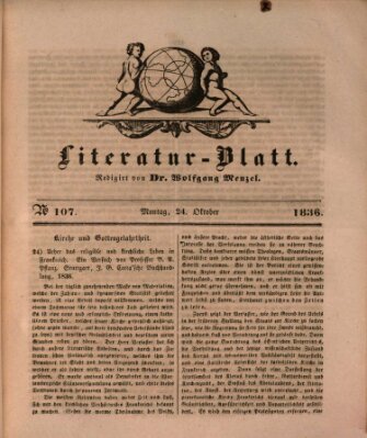 Morgenblatt für gebildete Stände Montag 24. Oktober 1836