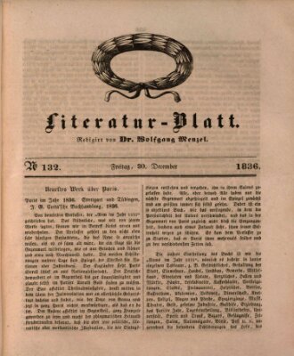 Morgenblatt für gebildete Stände Freitag 30. Dezember 1836