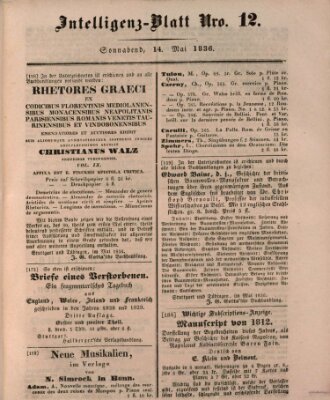 Morgenblatt für gebildete Stände Samstag 14. Mai 1836