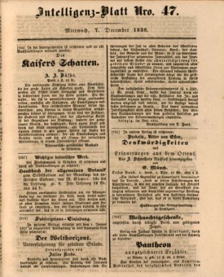 Morgenblatt für gebildete Stände Mittwoch 7. Dezember 1836