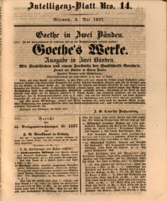 Morgenblatt für gebildete Leser (Morgenblatt für gebildete Stände) Mittwoch 3. Mai 1837