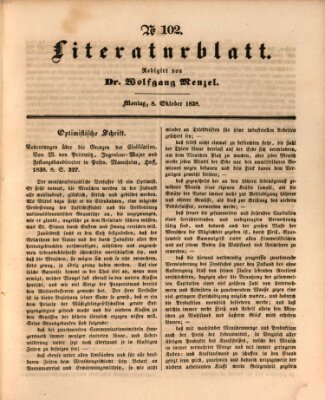 Morgenblatt für gebildete Leser (Morgenblatt für gebildete Stände) Montag 8. Oktober 1838