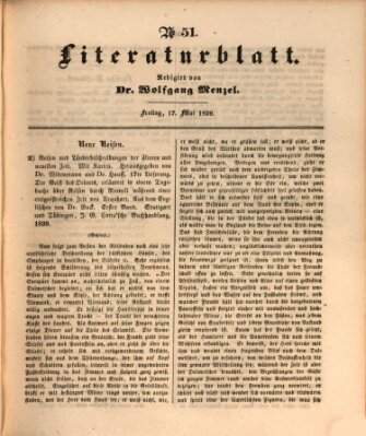 Morgenblatt für gebildete Leser (Morgenblatt für gebildete Stände) Freitag 17. Mai 1839