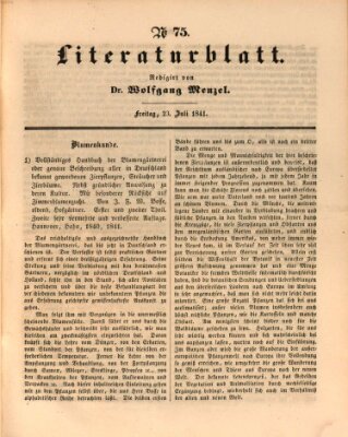 Morgenblatt für gebildete Leser (Morgenblatt für gebildete Stände) Freitag 23. Juli 1841