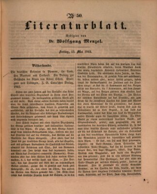 Morgenblatt für gebildete Leser (Morgenblatt für gebildete Stände) Freitag 13. Mai 1842