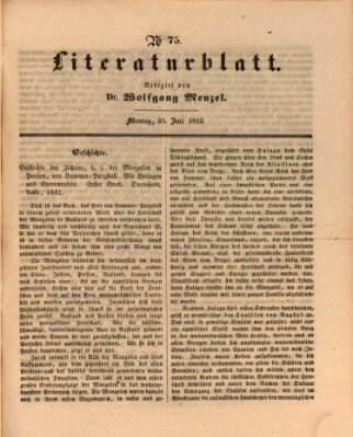 Morgenblatt für gebildete Leser (Morgenblatt für gebildete Stände) Montag 25. Juli 1842