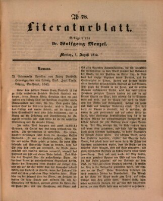 Morgenblatt für gebildete Leser (Morgenblatt für gebildete Stände) Montag 1. August 1842
