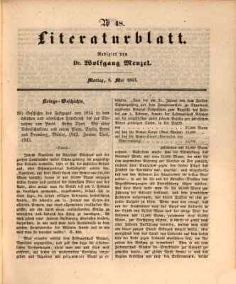 Morgenblatt für gebildete Leser (Morgenblatt für gebildete Stände) Montag 8. Mai 1843