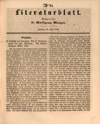 Morgenblatt für gebildete Leser (Morgenblatt für gebildete Stände) Freitag 12. Juli 1844