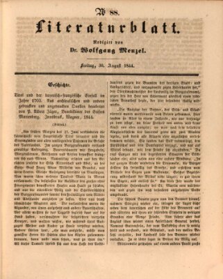 Morgenblatt für gebildete Leser (Morgenblatt für gebildete Stände) Freitag 30. August 1844